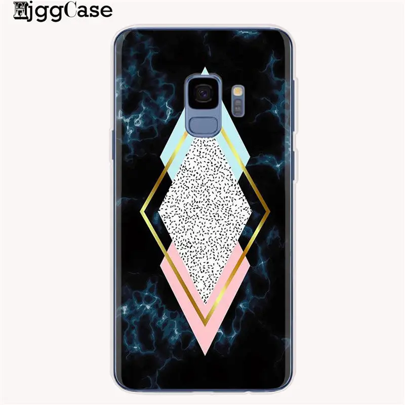 Геометрический мраморный чехол для Samsung Galaxy S6 S7 Edge S8 S9 S10 Plus A5 2017 A520 A7 J4 J6 A6 A8 2018