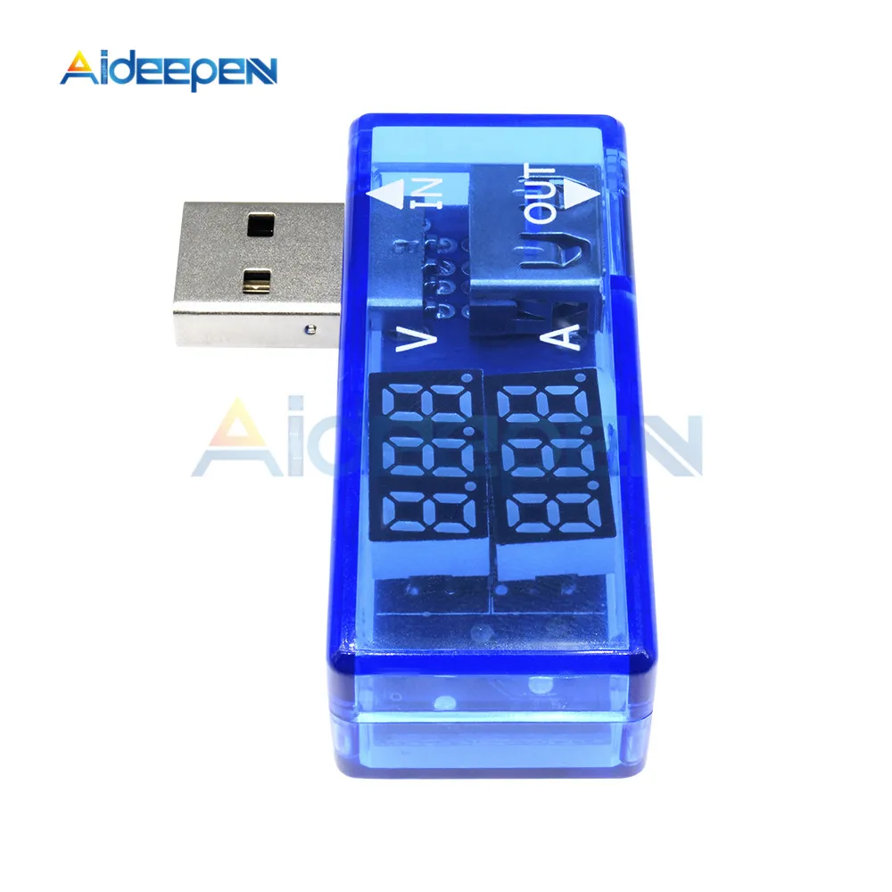 Мини 5 в двойной цифровой вольтметр Амперметр Красный Синий USB измеритель