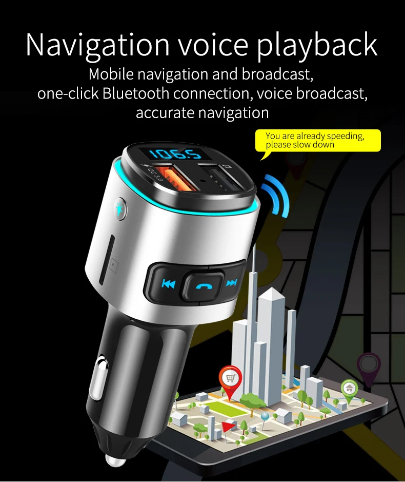 BC41 Bluetooth автомобильное зарядное устройство цветной ночной светодиодный светильник беспроводной MP3-плеер U диск/TF карта Hands-free вызов fm-передатчик автомобильный комплект