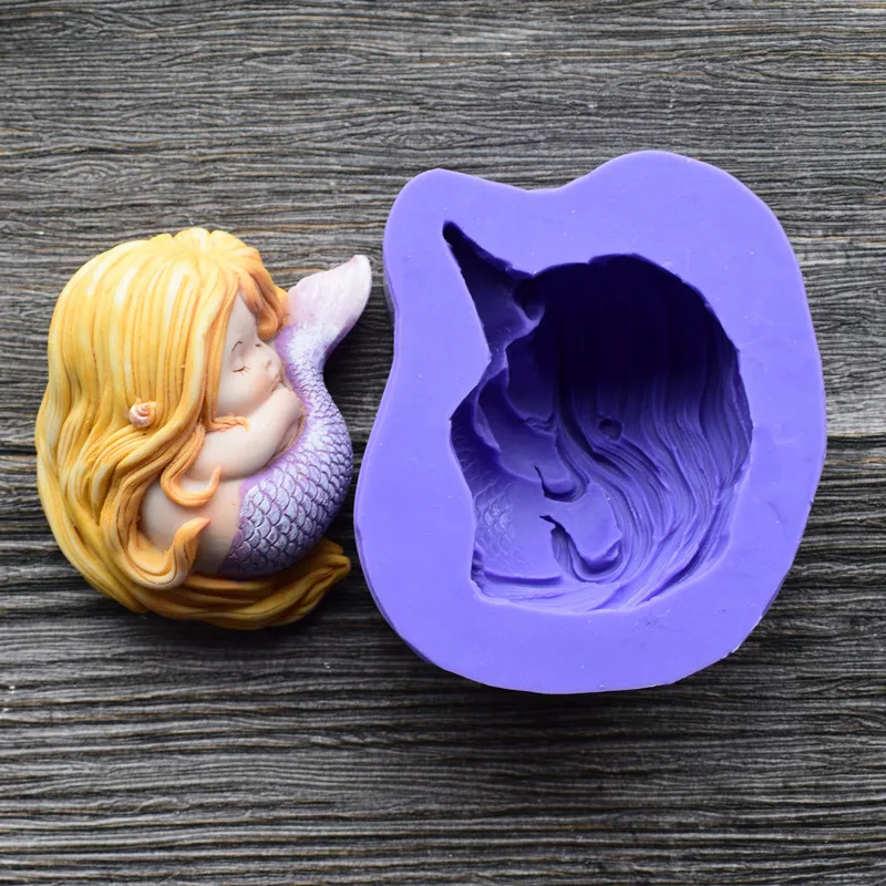 Silicone 3D Mermaid Cake Decoration Handmade Soap Ccandle Aaroma Stone Mold Tools SQ17208 | Дом и сад