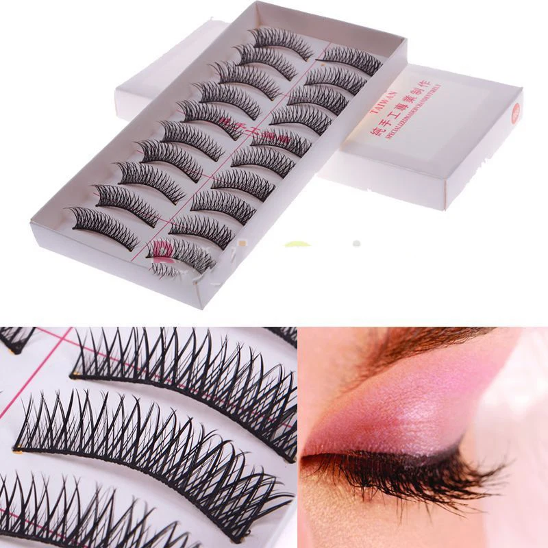 FactorySale Personaly! 10 Pair New Hot Natural Black Long False Eyelashes Eye Lash Makeup 68# worldwide Cheapest | Красота и здоровье