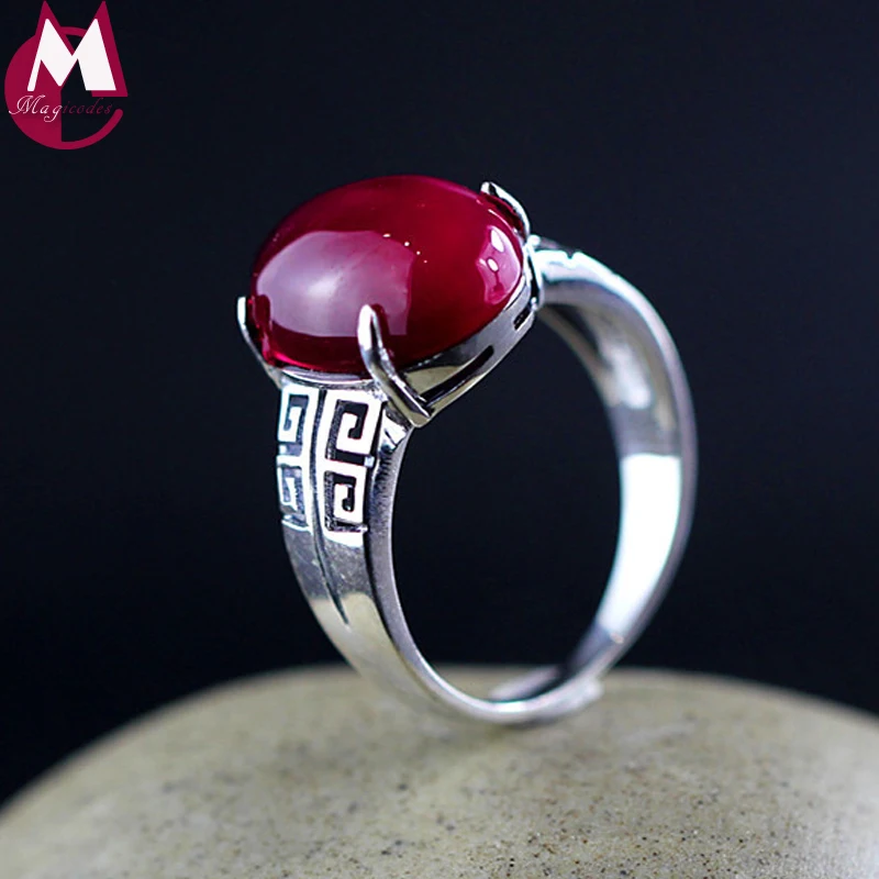 Женское кольцо из серебра 100% пробы с красным нефритом | Украшения и аксессуары