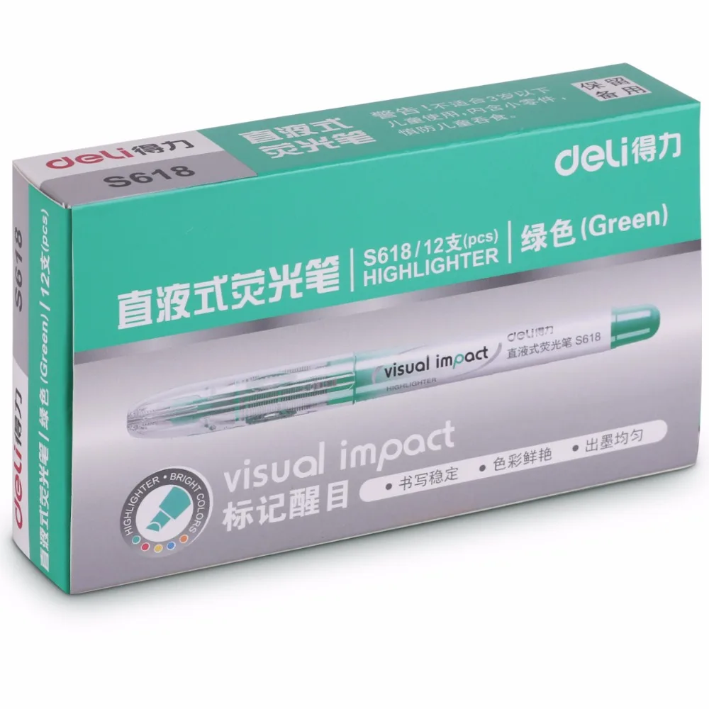 12 шт./лот школьные и офисные текстовые разделители Deli цветные маркеры для
