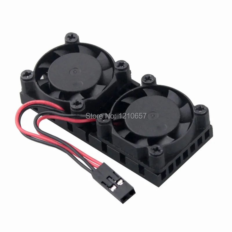 1 set Raspberry Pi Heatsinks Double Fan Dual And RAM Copper For 3 2 Model B B+ | Компьютеры и офис