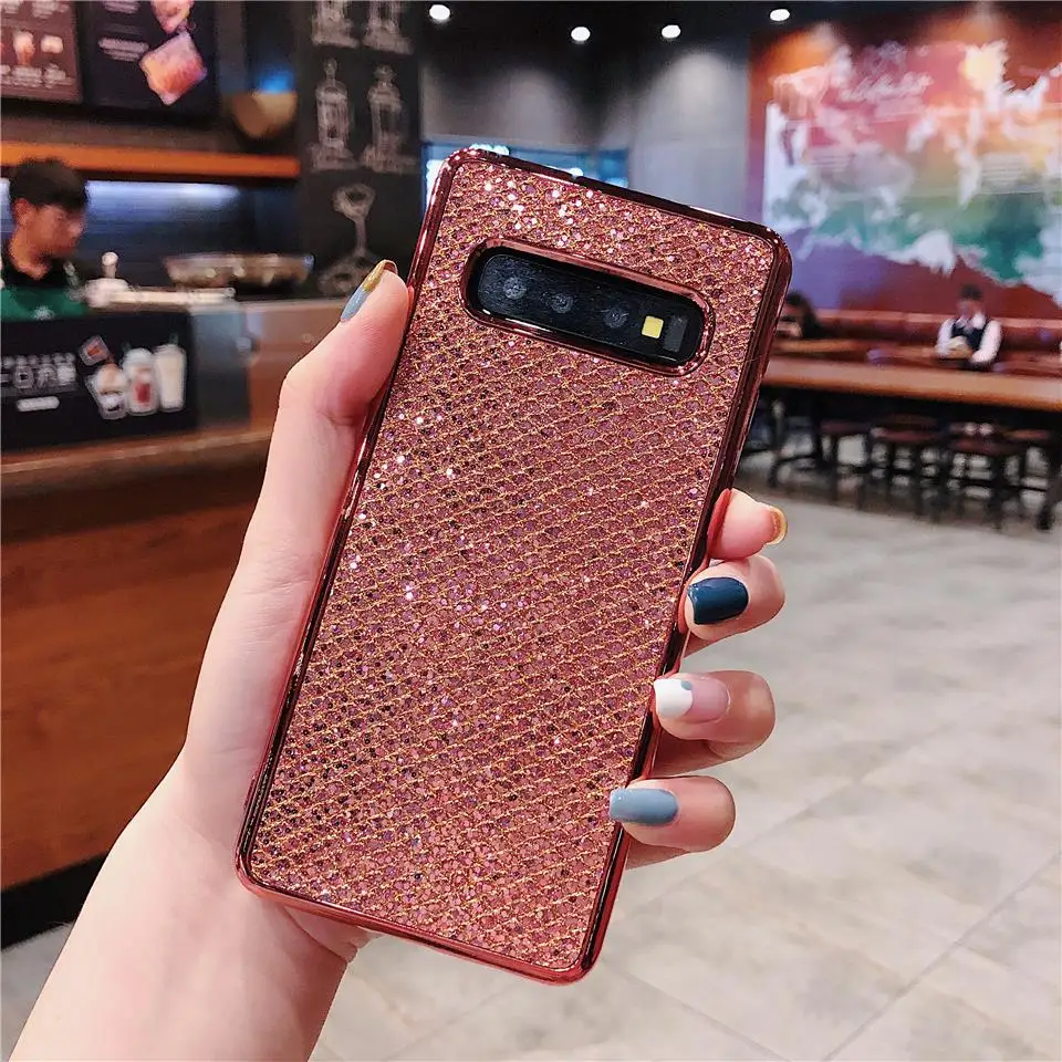 Luxury Brand 3D Glitter Soft Case For Samsung S10 S10E S9 Plus S8 Cover Bling Plating iphone XS MAX XR SE 5 6 6s 7 8 |