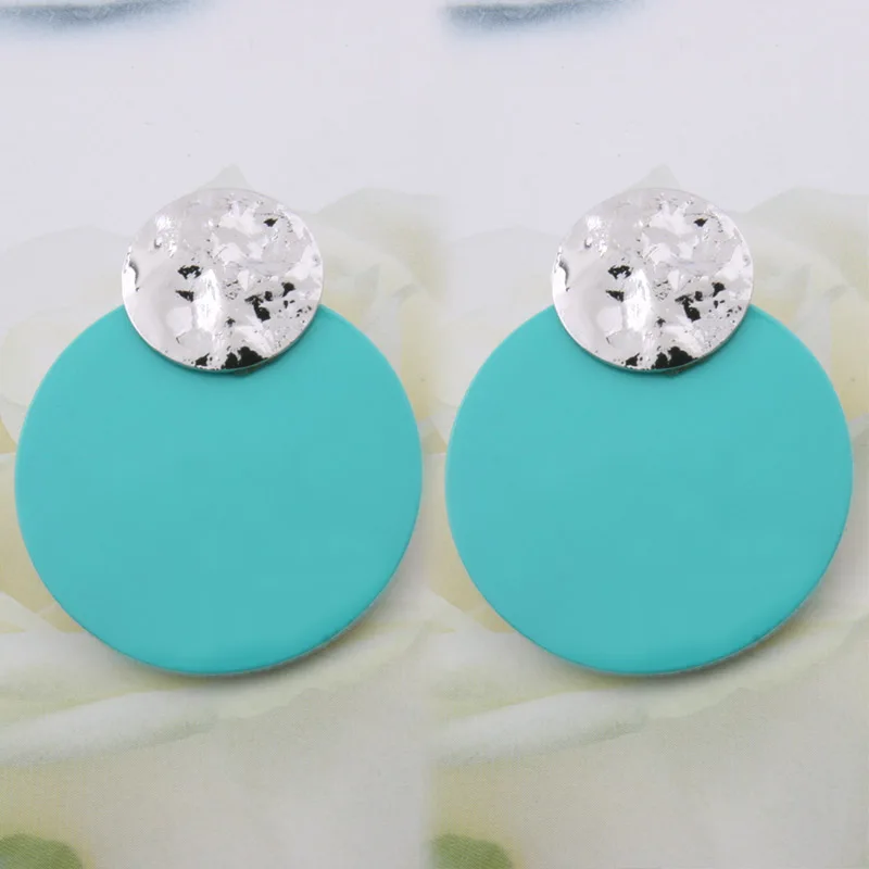 Mint Green NeeFu WoFu Flash кожаные серьги в виде капли воды большие серьги сплав медь большие длинные женские серьги Brinco Oorbellen Рождество - Окраска металла: Mint Green