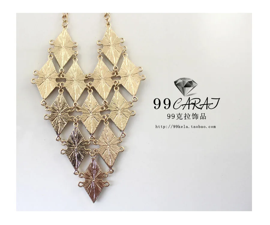 Модное ювелирное изделие Брендовое качественное ромбовидное ожерелье из сплава