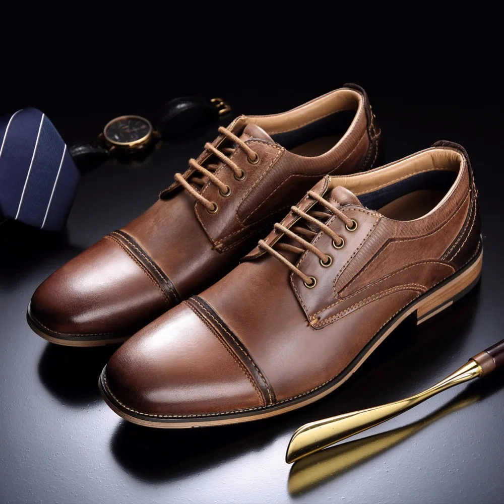 DESAI/брендовые модельные туфли в деловом стиле; мужские туфли из воловьей кожи; классические оксфорды из натуральной кожи коричневого цвета; большие размеры; европейские размеры 7,5-12