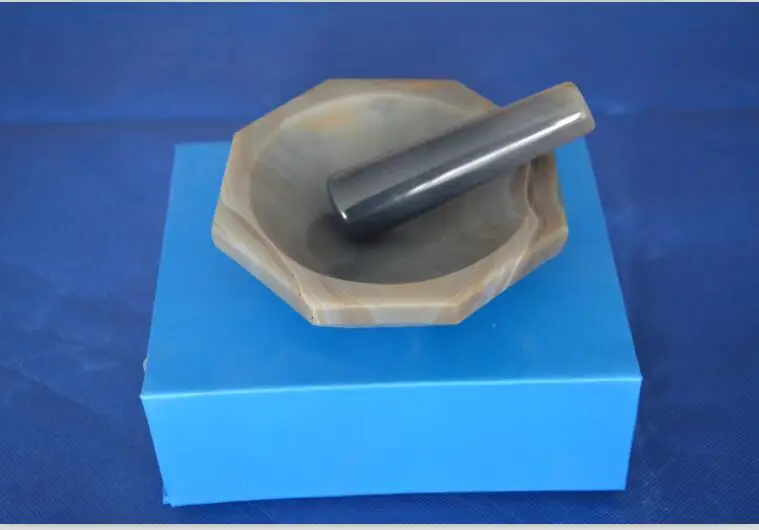 

Natural Agate Mortar and Pestle ID=100 mm 4" Inch Lab Grinding