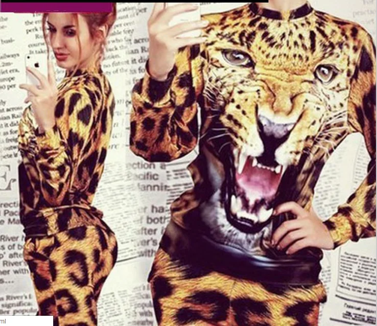 Новое модное индивидуальное платье с леопардовым принтом 3D Liger большой ярд набор
