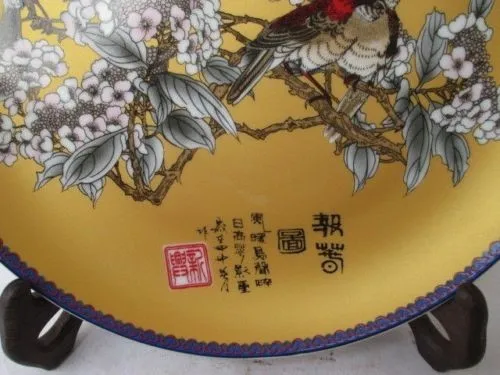 

Exquisite Chinese ceramic colorful painting flowers and birds porcelain plate