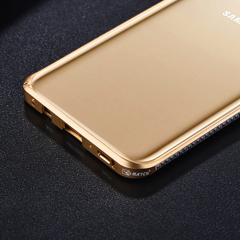 iMatch Алмазная Алюминевая металлическая бампер чехол для Samsung Galaxy S8/S8 плюс Роскошный ультра тонкий корпус для телефона невидимая подставка чехол S8