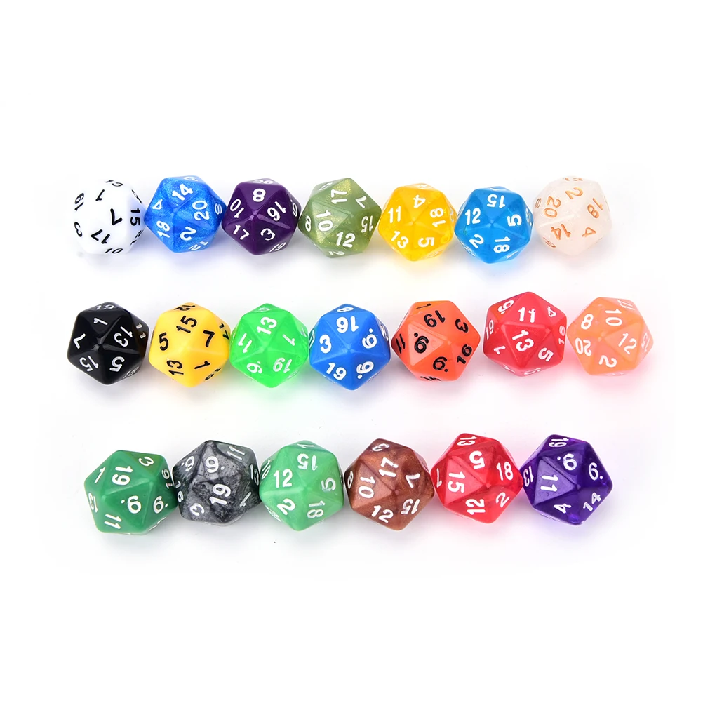 20 сторонние цифровые кубики с цифрами 1 для Rpg красочные D20 Набор кубиков|Кубики| |