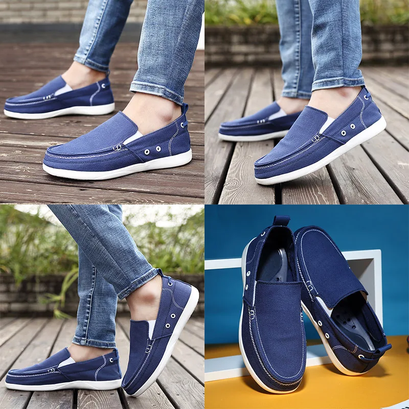Men's Loafers Casual Canvas Shoes Men Light Summer man Fashion Slip On Moccasin Homme Yellow Blue Grey Size39-44 | Обувь