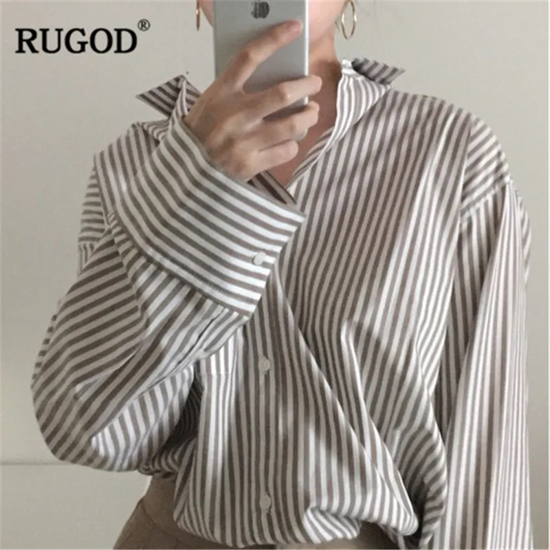Блузка RUGOD женская в полоску с длинным рукавом | Женская одежда