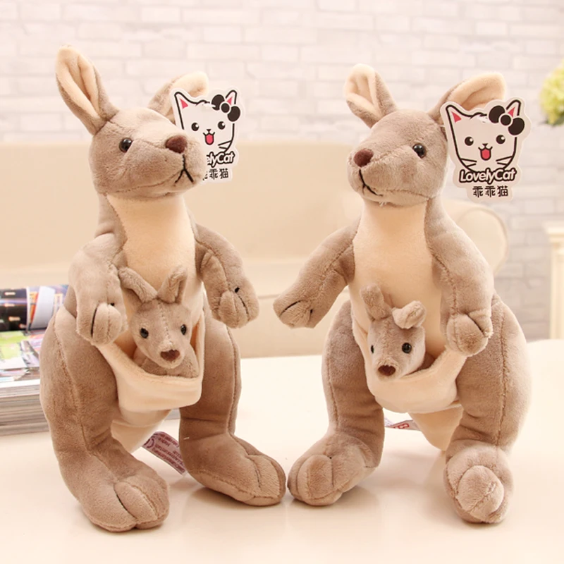 

Candice guo! super cute plush toy lovely parent kid Kangaroo soft stuffed doll decoration girls kids birthday Christmas gift 1pc