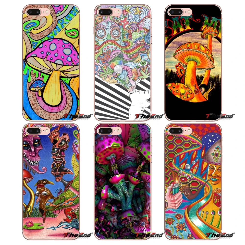 Trippy Pictures Shroom Чехлы для мобильных телефонов iPhone X 4 4S 5 5S 5C SE 6 6S 7 8 Plus Samsung Galaxy J1 J3 J5 J7 A3