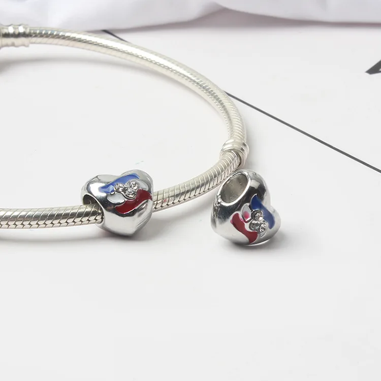 Макси эмаль любовь сердца Шарм бусины подходят Pandora Браслеты ожерелья для женщин