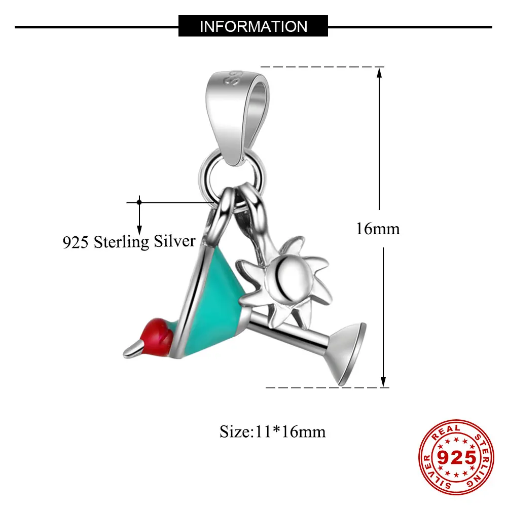 Серебро 925 пробы бокал для вина изысканный чокер ожерелье подвеска соединитель