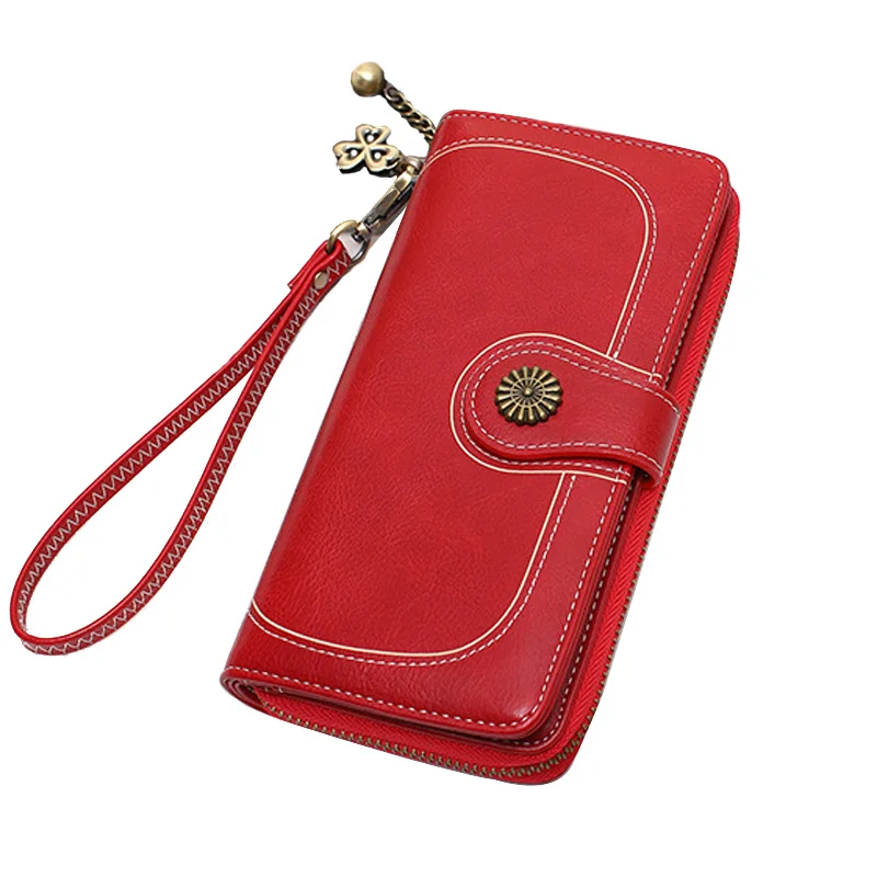 

Large Capacity pu Leather Card Holder Quality Wallet Long Women Wallet Zipper Clutch Casual Zipper Retro Purse Women