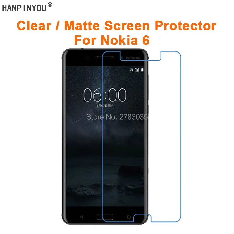 Прозрачная глянцевая/Антибликовая матовая защитная пленка для Nokia 6 (2017) Nokia6 5