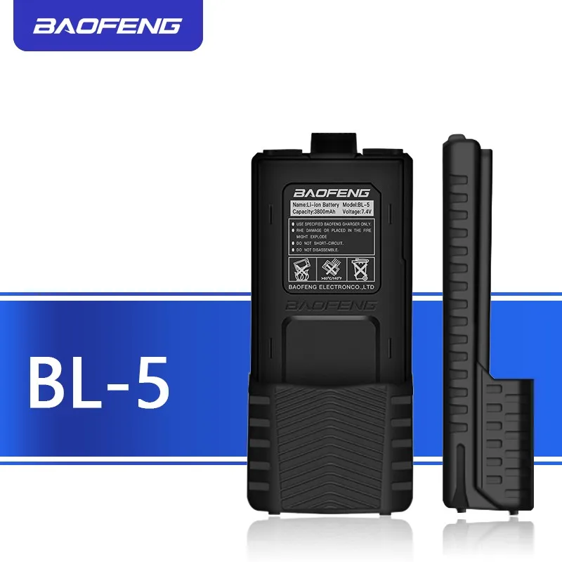 Baofeng UV5R портативная рация аккумулятор Расширенный 7,4 V 3800mAh литий-ионный BL-5 Аккумулятор для Baofeng UV-5R UV-5RE черный