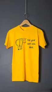 Футболка с надписью съешь свой собственный зад, с идиотом, Вегетарианская футболка, забавные веган, футболка унисекс, топы для любителей животных