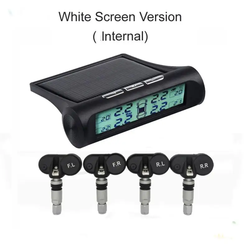 D01N Internal Солнечная система контроля давления в шинах TPMS Visture D01W D01N D02W, Автомобильный дисплей, 4 внешних датчика, Предупреждение о температуре - Тип: D01N Internal