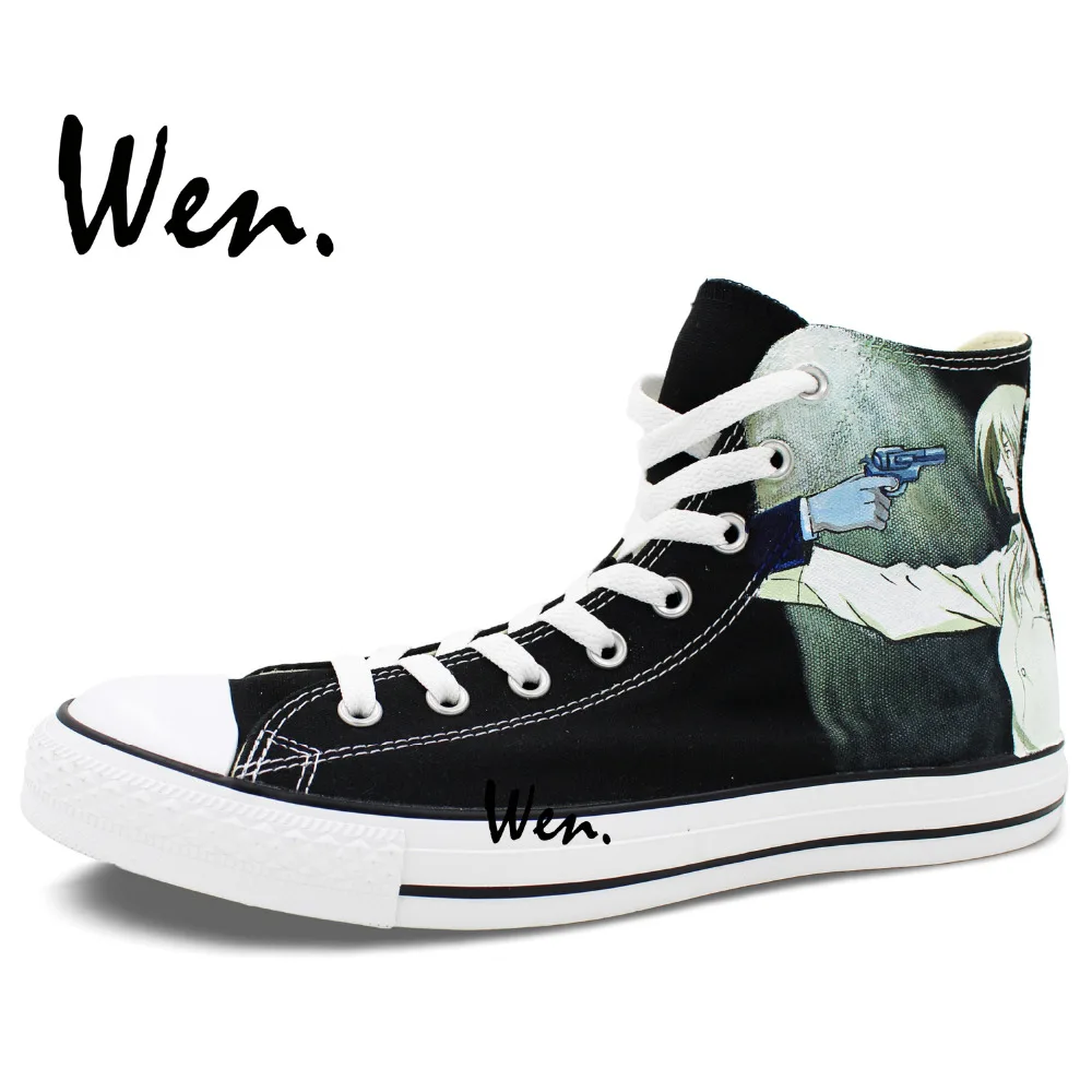 Черные холщовые кроссовки Вэнь для мужчин и женщин унисекс|high canvas sneakers|sneakers