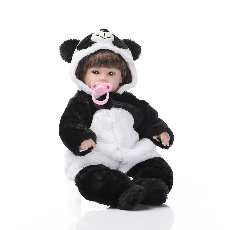 

42cm Soft silicone reborn baby doll toys Real touch handmade lifelike panda reborn girls doll gifts for girls dolls collection