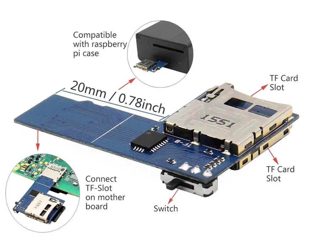Raspberry Pi 3 Двойная система двойной адаптер карты TF плата памяти | 2 в 1 Micro SD для Zero