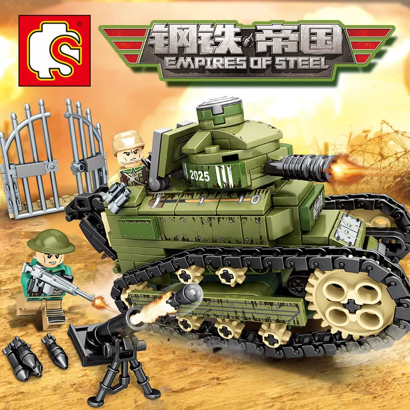Empires Of Steel Series 368 шт. Renault FT 17 модель танка военные Строительные блоки мини лего