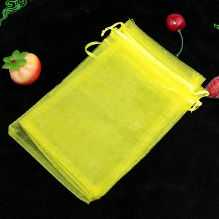 Yellow 50 шт. сумки из органзы для упаковки ювелирных изделий, сумки для украшения свадебной вечеринки, сумки для подарков, рождественские подарочные сумки - Цвет: Yellow