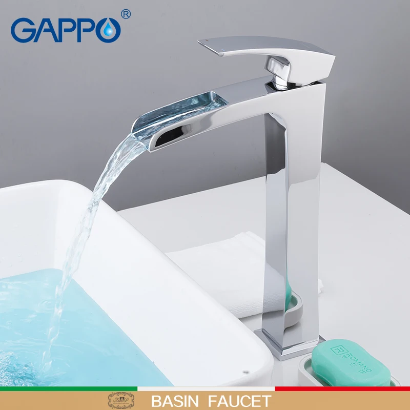 

GAPPO basin faucets Waterfall Tall Basin Faucet Bathroom Sink Taps Basin Mixer Chrome Sinks Mixer Tap Cold And Hot Water Tap