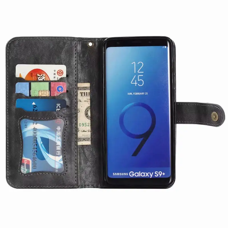 2 в 1 чехол для samsung Galaxy S9 S8 S10 Note 9 8 J7 J5 J3 J6 J4 Чехол-бумажник с откидной крышкой из кожаный чехол-портмоне для huawei P30 P20 Коврики 20