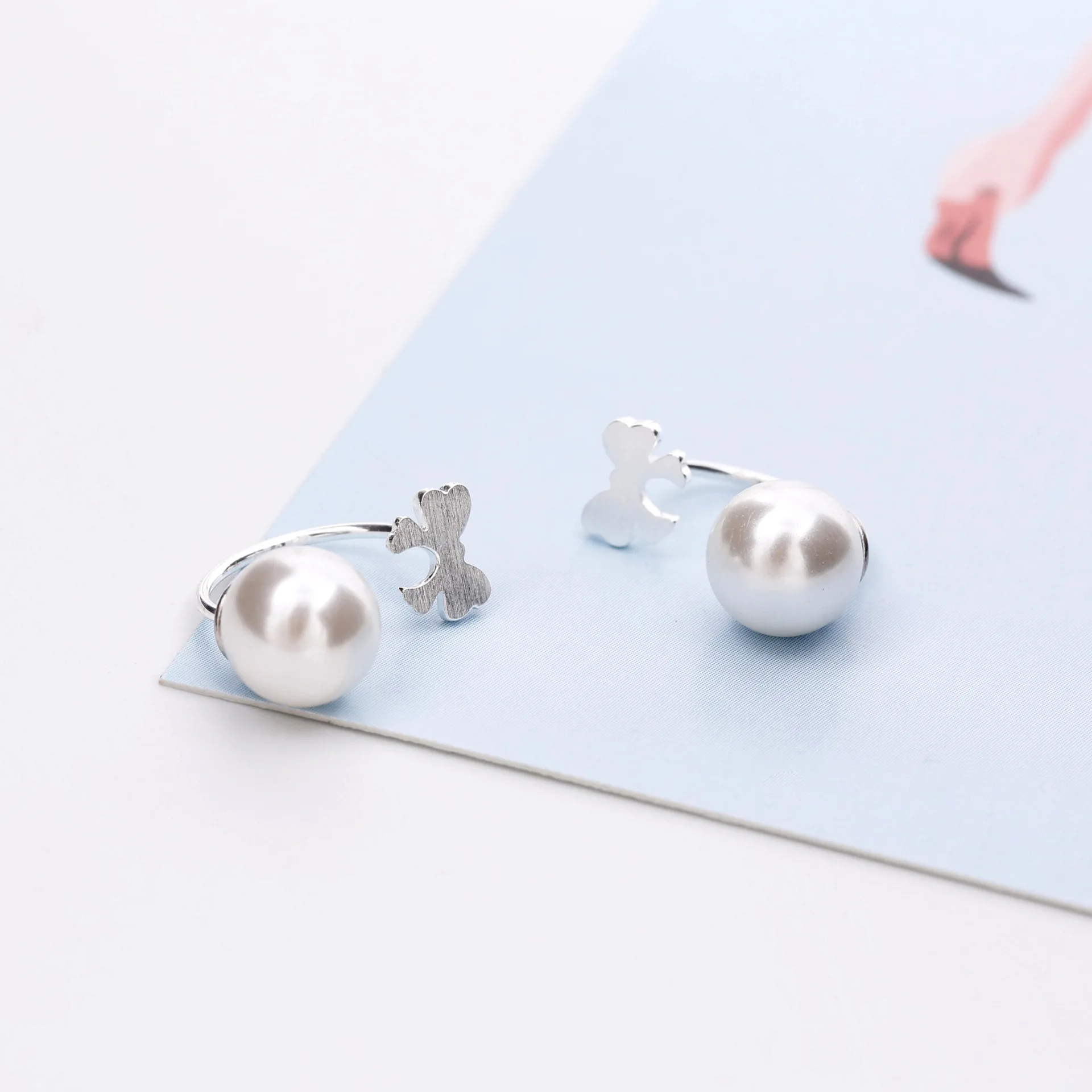Лук Pearl 100% 925 стерлингов серебряные ювелирные изделия гипоаллергенный серьги для