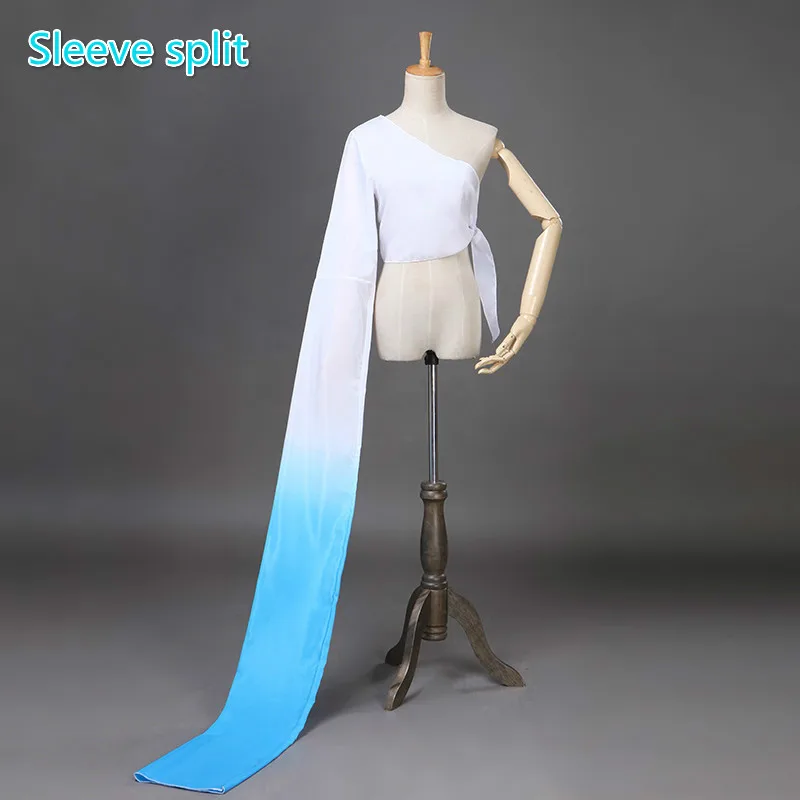 Sleeve split Yangko танец китайский Hanfu воды рукавом костюмы одного плеча классического танца практика Топы женские для детских представлений - Цвет: Sleeve split