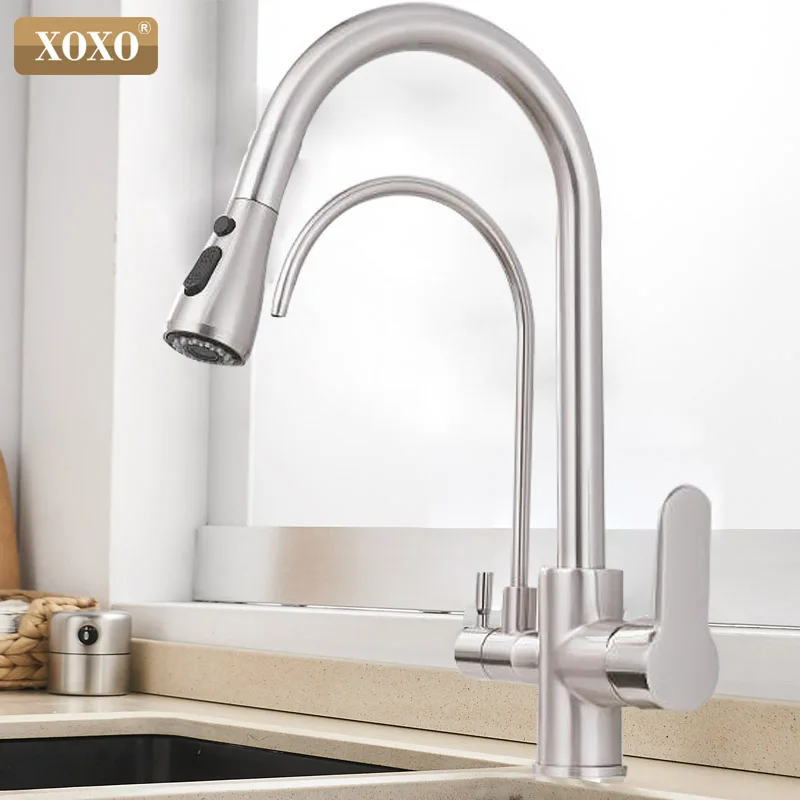 Смеситель для кухни XOXO черный смеситель поворот на 360 градусов характеристики