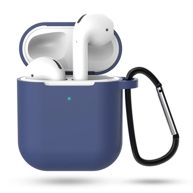 blue Мягкий силиконовый чехол AirPods для хранения, защитный чехол для наушников, защитный чехол, защитный чехол для зарядки, коробки для хранения, подходящий чехол - Цвет: blue