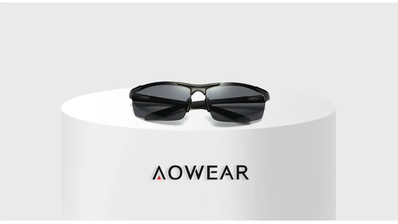 AOWEAR, Роскошные, алюминиево-магниевые солнцезащитные очки, мужские, поляризационные, для спорта, ночного, желтого цвета, для вождения, зеркальные, солнцезащитные очки для мужчин, аксессуары A51
