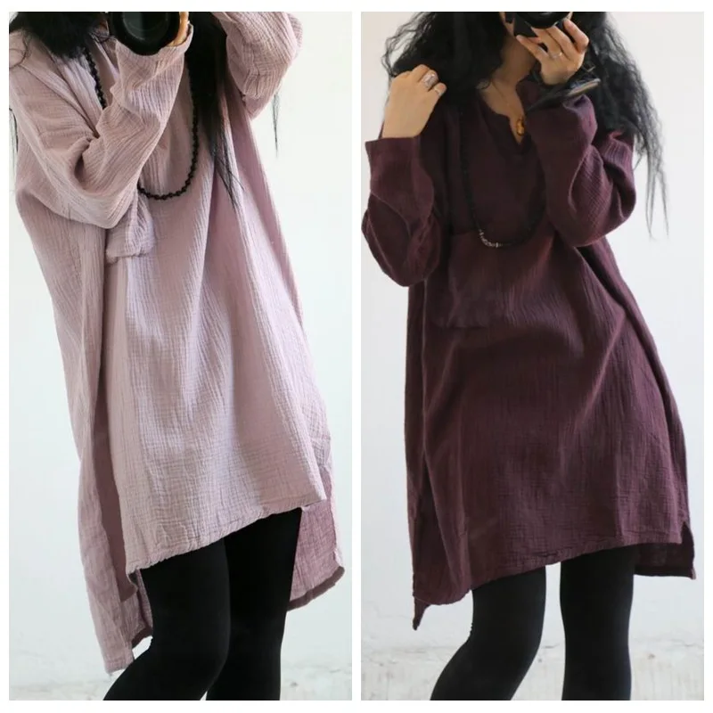 Весна 2020 винтажное стильное платье для женщин художественное свободное из