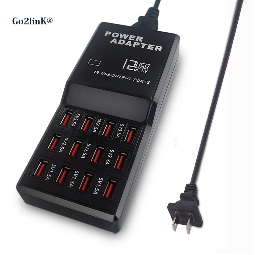 Настольный usb-концентратор с 12 портами США ЕС Великобритания штепсельная вилка