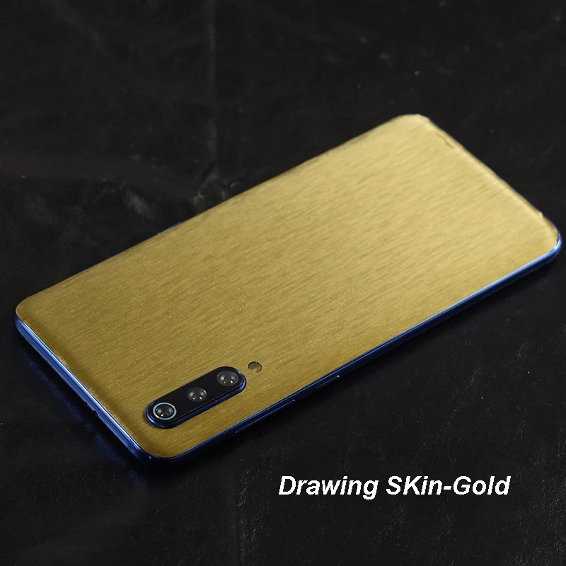 Drawing Gold 3D углеродное волокно/кожа/3D Камуфляж/дерево шкуры Телефон задняя крышка наклейка для XIAOMI Play Mi9 MIX3 Mi8 Mi8 SE Mi8 Lite Redmi Note 7 - Цвет: Drawing Gold