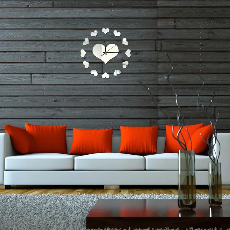 Креативный цветок в форме сердца DIY ТВ настенные часы современный дизайн обои