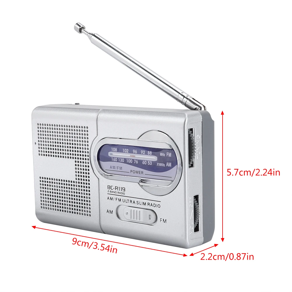 Многофункциональное радио SOONHUA мини карманное AM/FM BC-R119 две полосы с