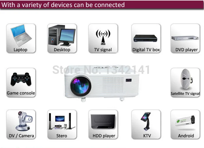 Super Bright 3000 Lumens 1280 x 800 Pixels LED Projector with Analog TV Interface for Home Entertainment Free Shipping DHL | Электроника