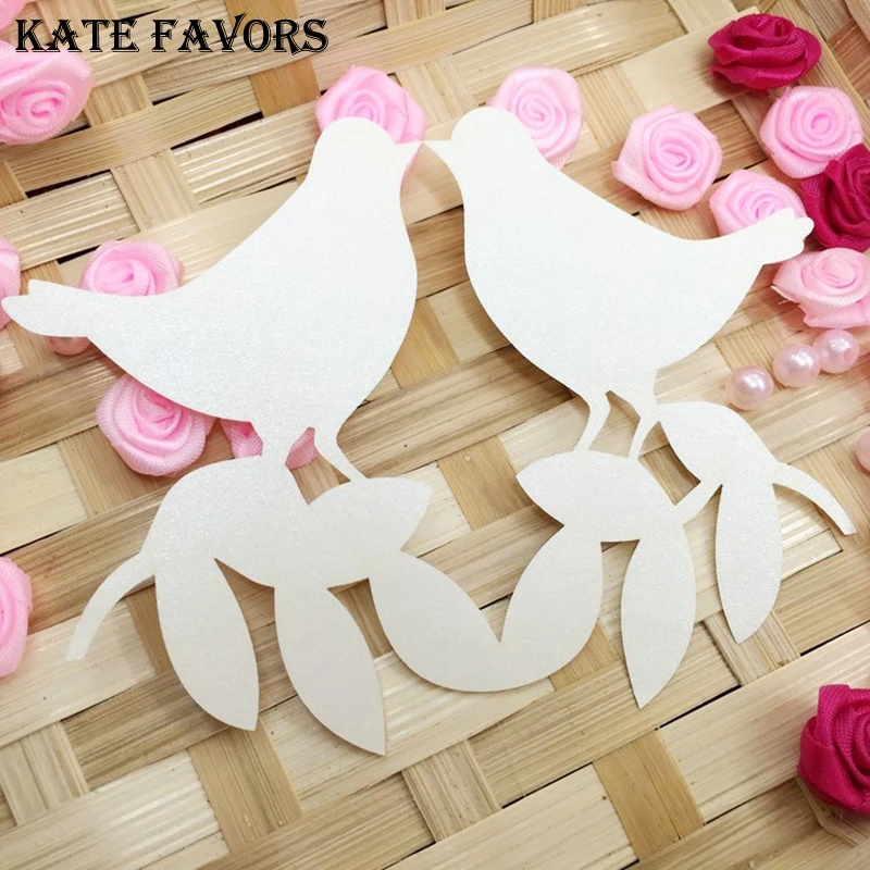 Табличная маркировка именная бумага лазерная резка карты 50 шт./лот Птица Форма