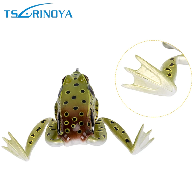 Tsurinoya 1 шт LY08 Towater Мягкие пластиковые рыболовные блесна в виде лягушки 55 мм 16 г