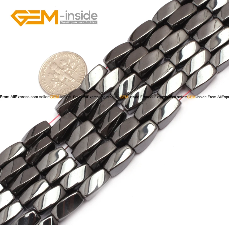 Натуральный закрученный Магнитный магнетит гематит исцеляющий камень бусины