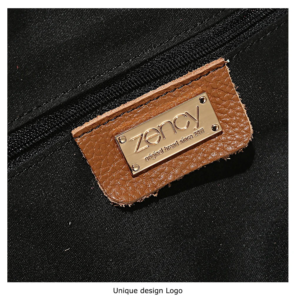 Сумка Zency более красивых цветов, натуральная кожа, Повседневная сумка, модная женская сумка через плечо, сумка-мессенджер, деловая сумка, коричневая